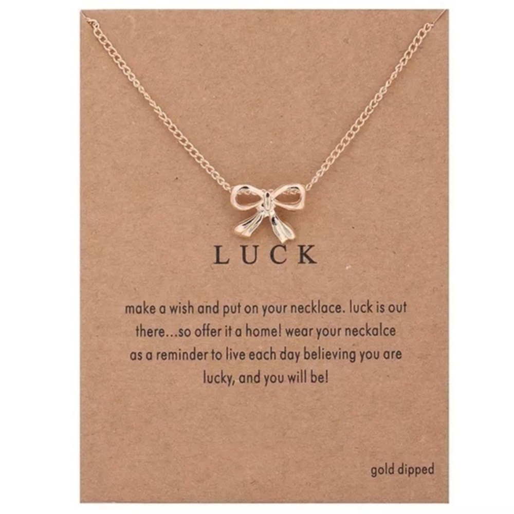 3/$30 🎀 Bow “Luck” Pendant Necklace